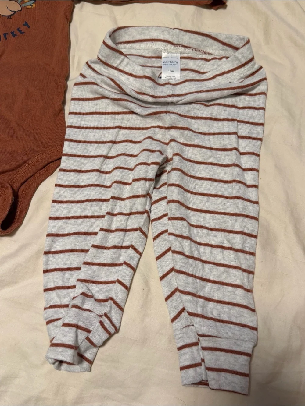 Carter's Thanksgiving Baby Onesie with matching Pants 12 mos